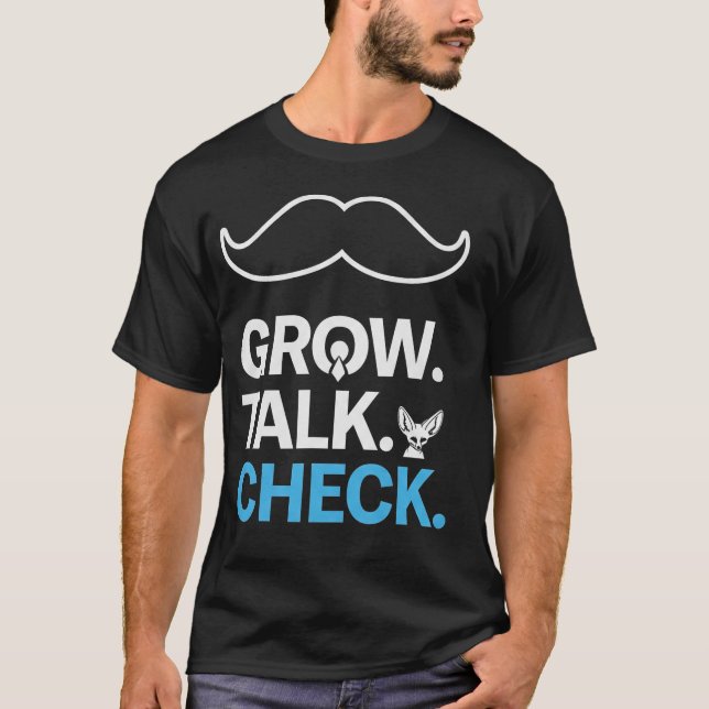 Mustache-design för rörelsemedvetenhet t shirt (Framsida)