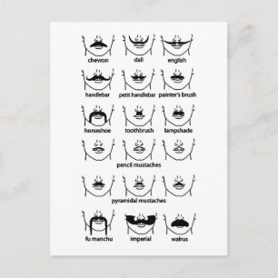 Mustache-diagram Vykort