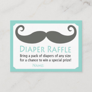 Mustache Diaper Raffle Biljett