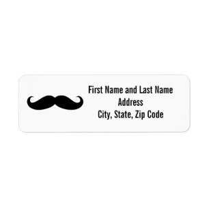 Mustache Disguise Funny Returadress Etikett