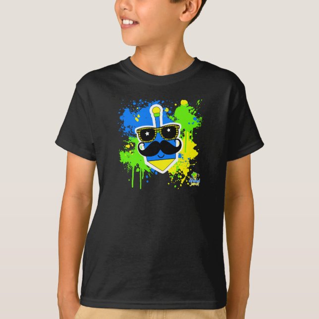 Mustache Dreidel - Mörk Shirt Tee (Framsida)