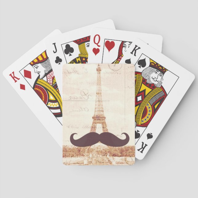 Mustache Eiffel Torn Kortlek (Baksidan)