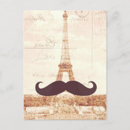 Mustache Eiffel Torn Vykort