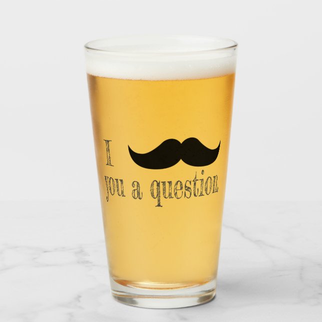 Mustache en fråga glaskopp (Framsida fylld)