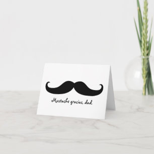 Mustache Fars dag eller födelsedagskort Tack Kort
