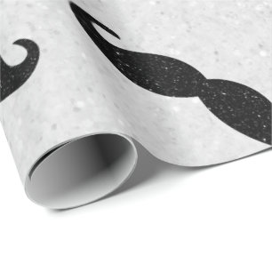 Mustache Fars dag Glitter Presentpapper