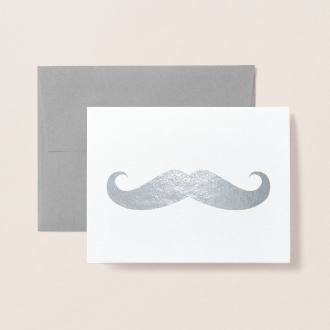 Mustache Folierat Kort (Framsida med kuvert)