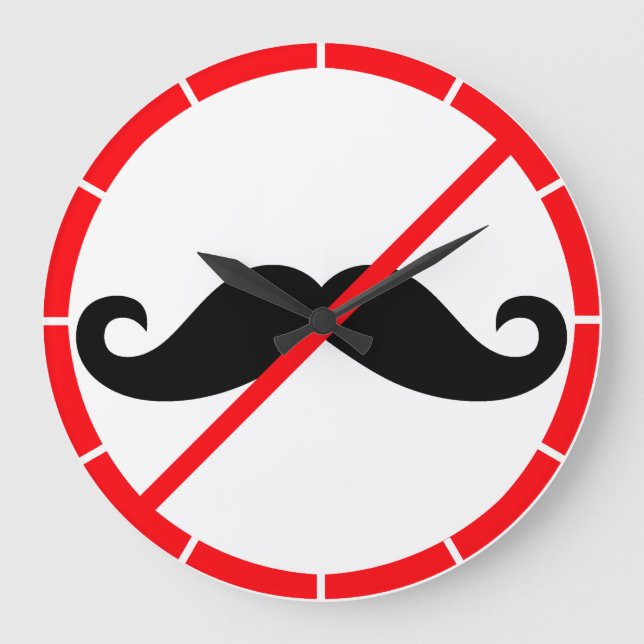 Mustache förbjuden! stor klocka (Framsida)