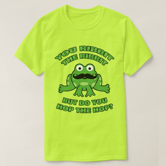 Mustache Frog Skutt Skutt Tee Shirt (Design framsida)