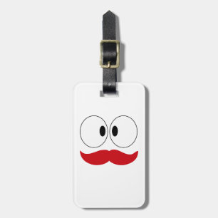 Mustache Funny Ansikte med Ögon Bagagebricka