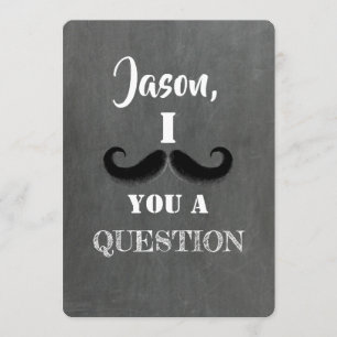 Mustache Funny Groomsman eller Best Man Frieri Inbjudningar