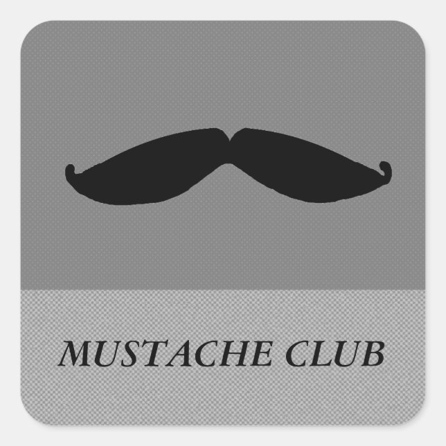 Mustache Fyrkantigt Klistermärke (Framsida)
