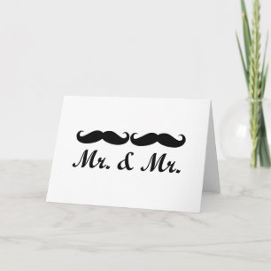 MUSTACHE GAY BRÖLLOP CARD ANPASSADE KORT
