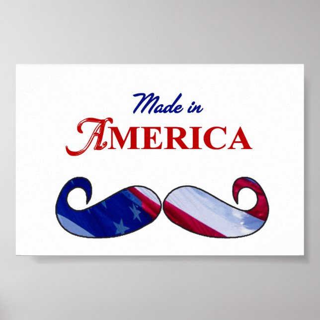 Mustache gjord i Amerika Poster (Framsidan)