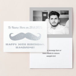 Mustache Grattis på födelsedagen Handsome Humous S Folierat Kort