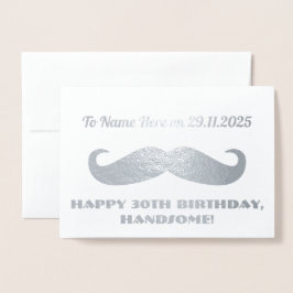 Mustache Grattis på födelsedagen Handsome Humous S Folierat Kort