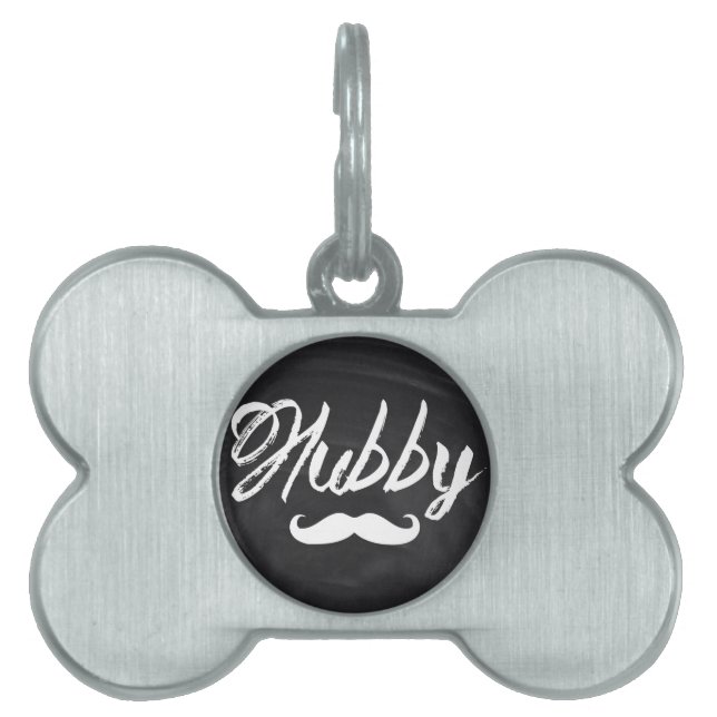 Mustache Groom Honeymoon hubby Namnbricka Husdjur (Framsidan)