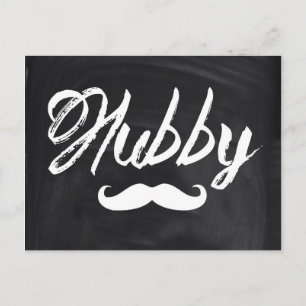 Mustache Groom Honeymoon hubby Vykort