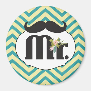 Mustache Gult och Grönt Magnet