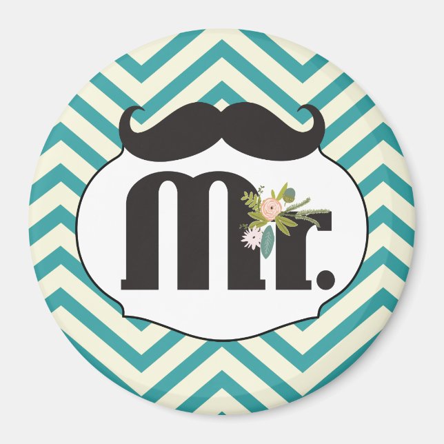Mustache Gult och Grönt Magnet (Framsidan)