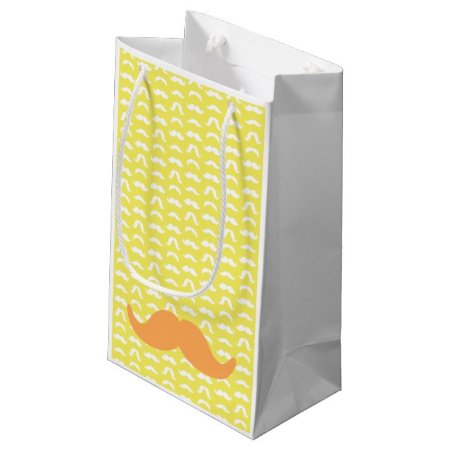 Mustache Gult Vit Orange Him Hipster (Baksidan Vinklad)