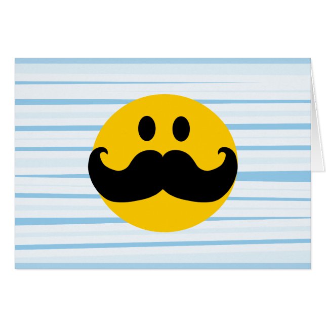 Mustache Hälsningskort (Framsidan Horizontal)
