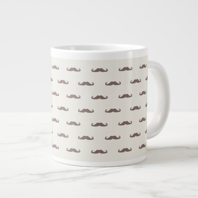 Mustache hipster mönster 3 jumbo mugg (Framsida höger)