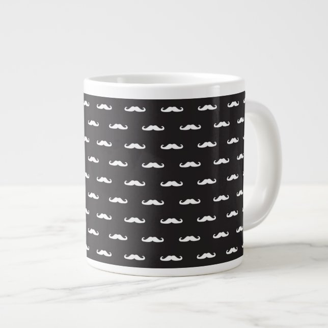 Mustache hipster mönster jumbo mugg (Framsida höger)