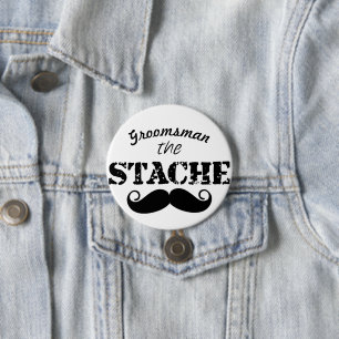 Mustache Hipster Mönster Knapp