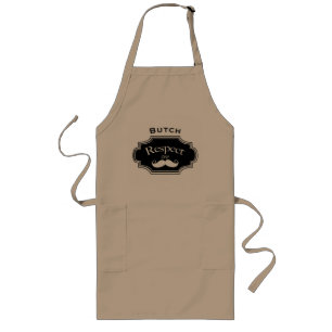 Mustache Hipster Mönster Långt Förkläde