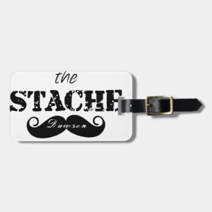 Mustache Hipster Retro Mönster Bagagebricka