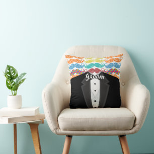 Mustache Hipster Vintage Retro Groom Kudde