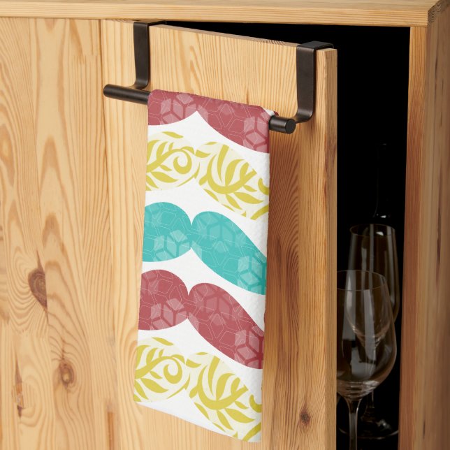 Mustache Hipster Vintage Retro Kökshandduk (Thirds Fold)