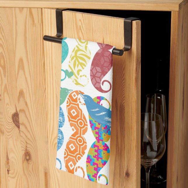 Mustache Hipster Vintage Retro Kökshandduk (Thirds Fold)