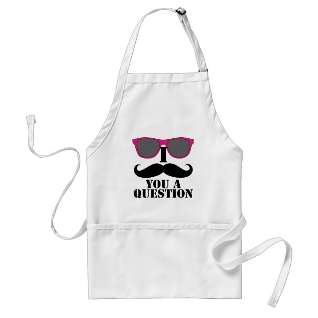 Mustache Humor med Rosa Sunglass Förkläde (Framsidan)