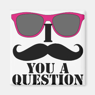 Mustache Humor med Rosa Sunglass Magnet