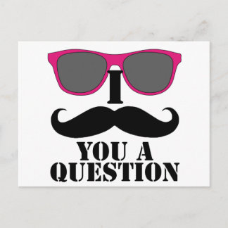 Mustache Humor med Rosa Sunglass Vykort