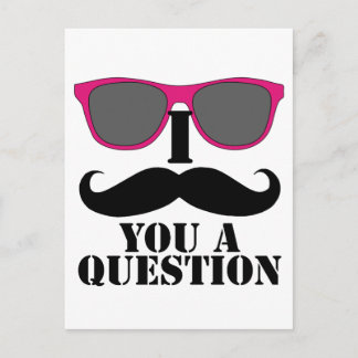 Mustache Humor med Rosa Sunglass Vykort