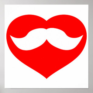 Mustache i hjärtat poster