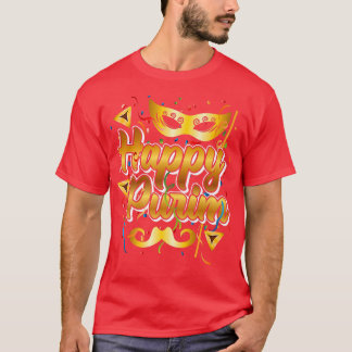 Mustache i lycklig Purim Festival Mask Mustache T Shirt