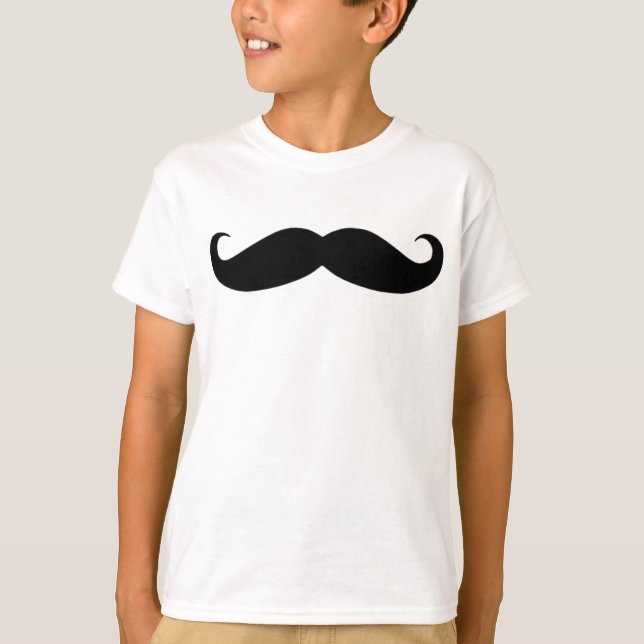 Mustache i svartvitt t-shirt (Framsida)