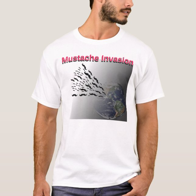 Mustache Invasion T-Shirt (Framsida)