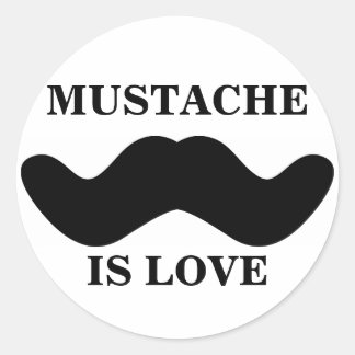 "Mustache is Kärlek"-märke Runt Klistermärke