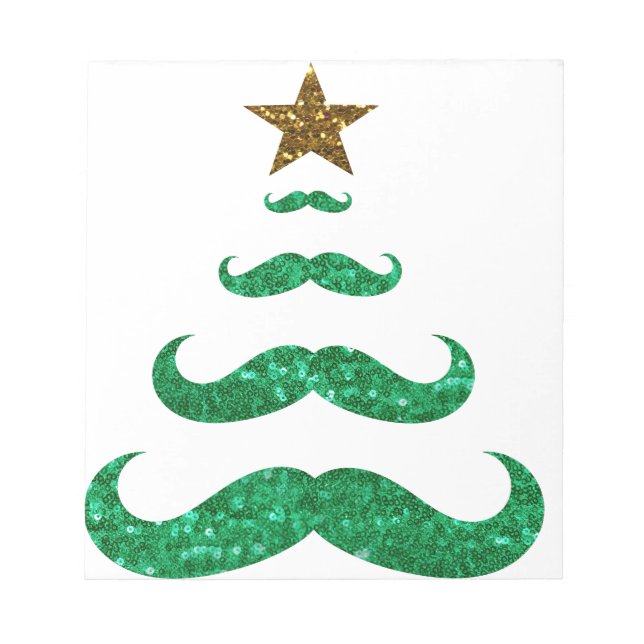 mustache julgran anteckningsblock (Framsida)