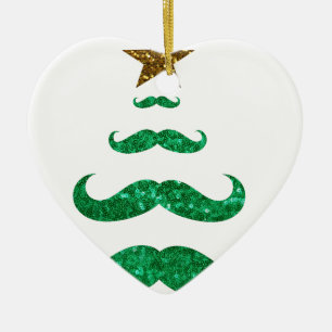 mustache julgran julgransprydnad keramik