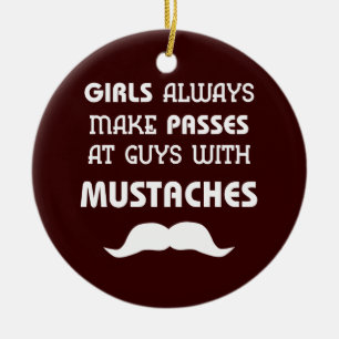 Mustache Julgransprydnad Keramik