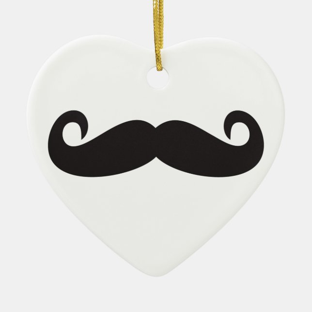 Mustache Julgransprydnad Keramik (Framsidan)