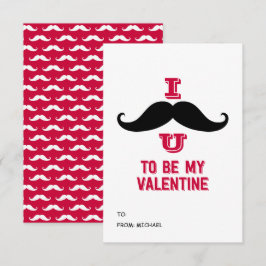 Mustache Kids Classroom Valentine Card Inbjudningar