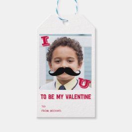 Mustache Kids Classroom Valentine Photo Gift-Märkr Presentetikett