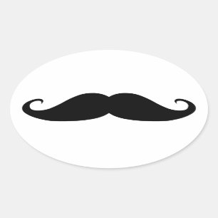 Mustache-klistermärken Ovalt Klistermärke